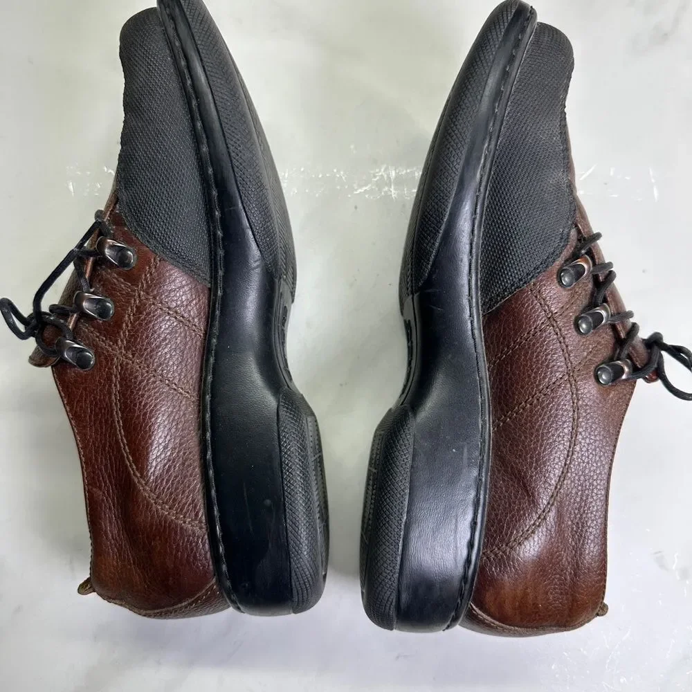 Dansko Janika Oxford Lace Up Shoes, Brown Leather Comfort Slip Ons, Women 7.5-8